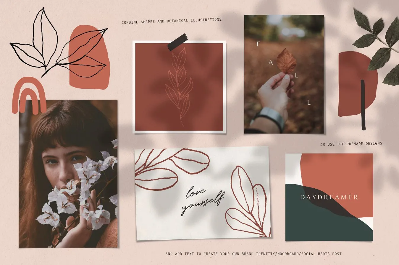 An example of a modern collage in neutral, rusty tones.