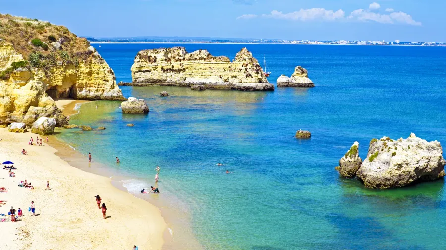 natural rocks and beaches at lagos portugal