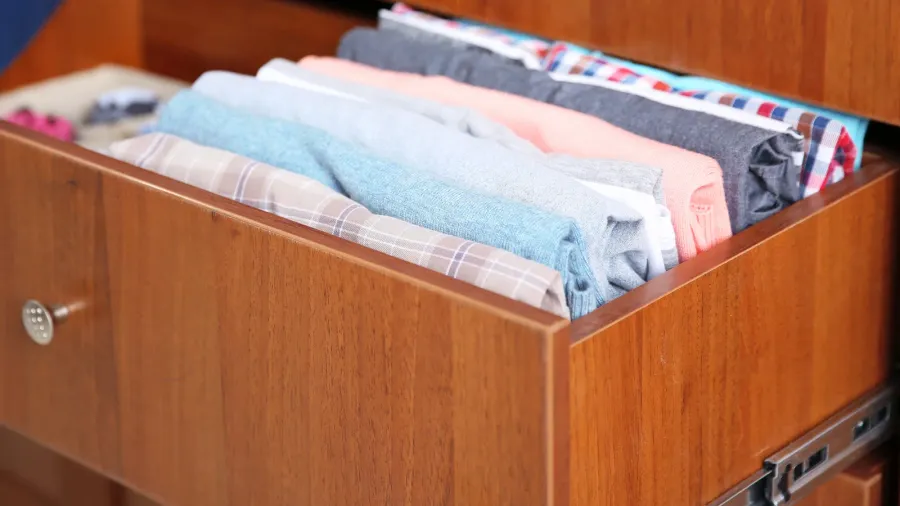 neatly folded clothes