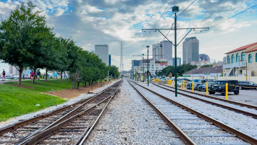 new orleans la usa  july 22 2023 railroad tracks