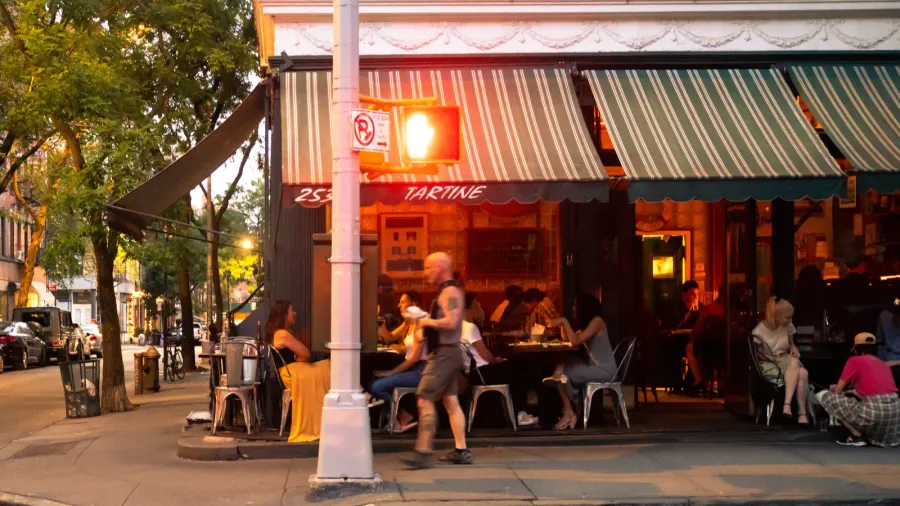 new york city  august 24 2019 outdoor restaurant street