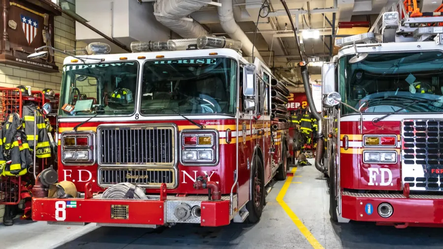 new york city usa  march 15 2020 fire truck