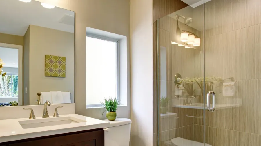 nice bathroom with glass shower