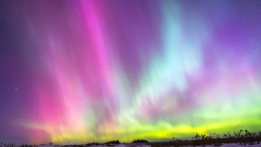 northern lights aurora borealis in russia izhevsk