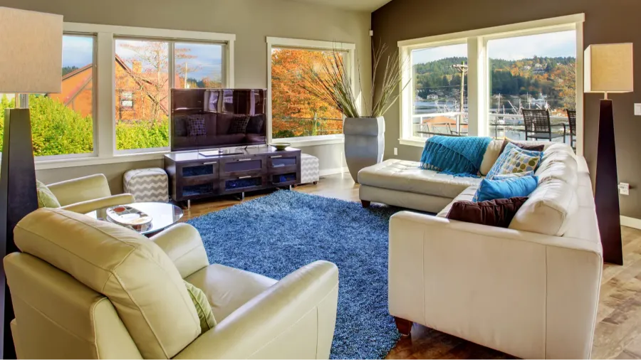 northwest traditional large bright living room interior
