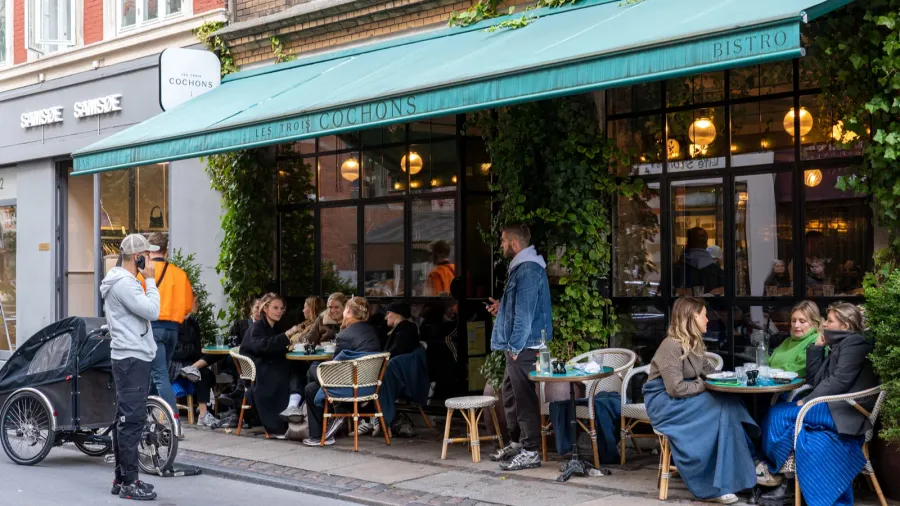 october 16 2022  copenhagen denmark people sitting in a