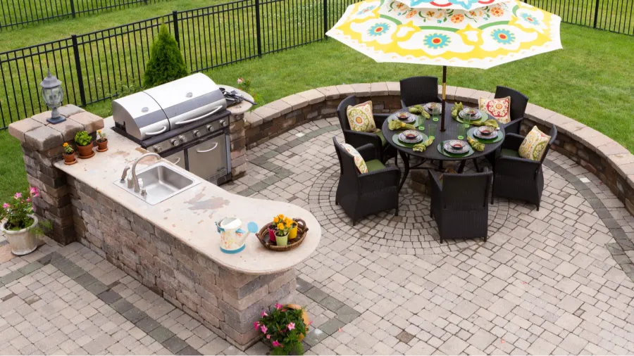 outdoor living space ready for dinner