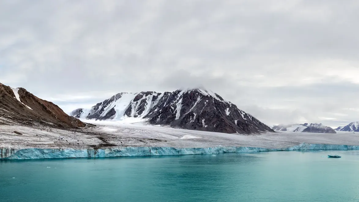 panorama of a glacier and mountains in ellesmere island part