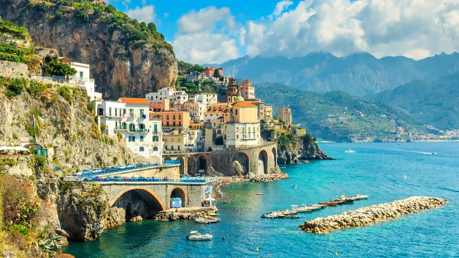 panoramic view of amalfi and harboritalyeurope