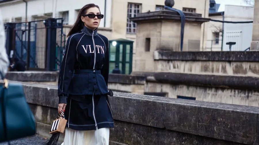 paris france  march 03 2019 a guest before valentino
