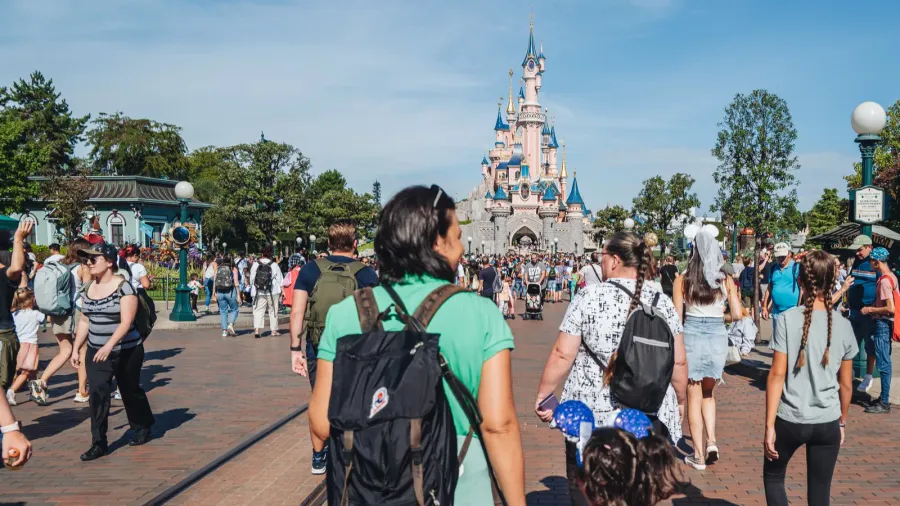 paris france september 2023 people at the amusement park disn