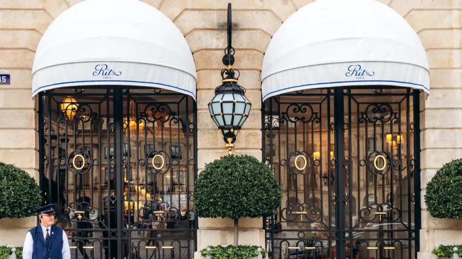 paris france  september 7 2025 facade of ritz paris