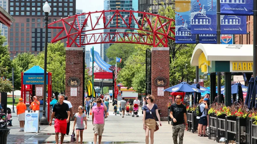 people visit famous navy pier