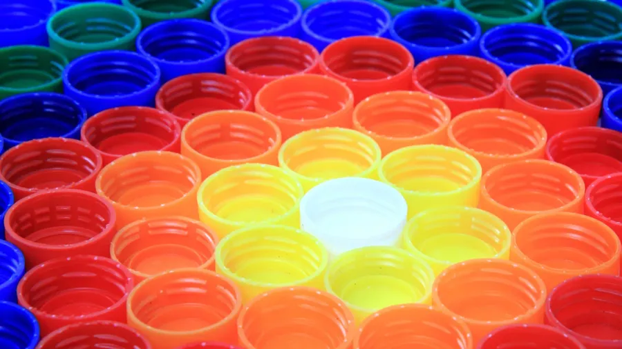 pet caps recycle background