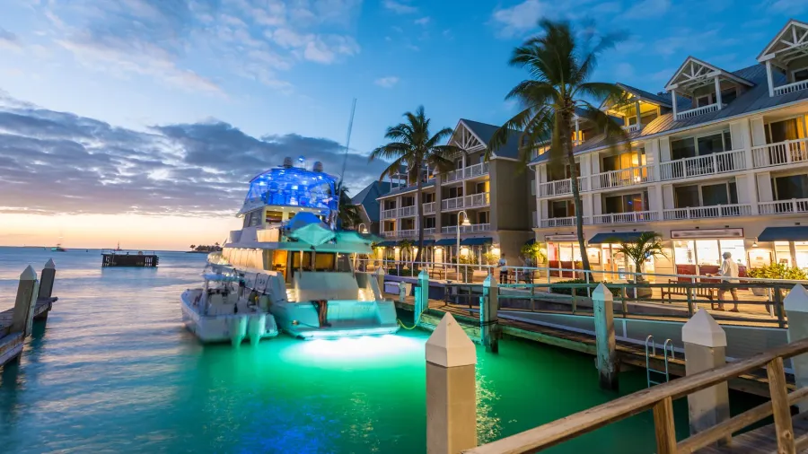 pier on the port of key west florida at sunset