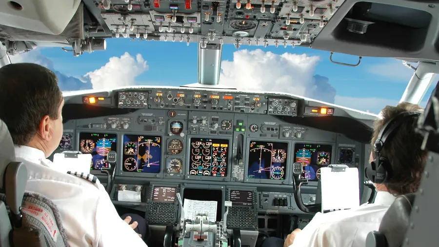 pilots in the cockpit