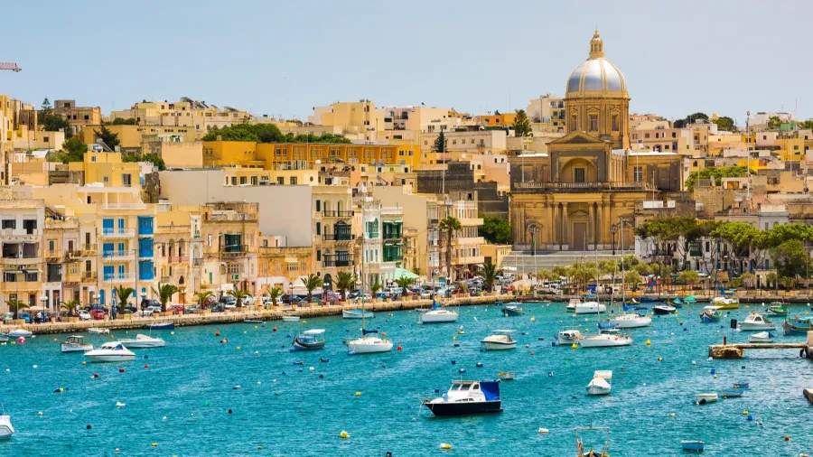 plan wiev on the bay near valletta
