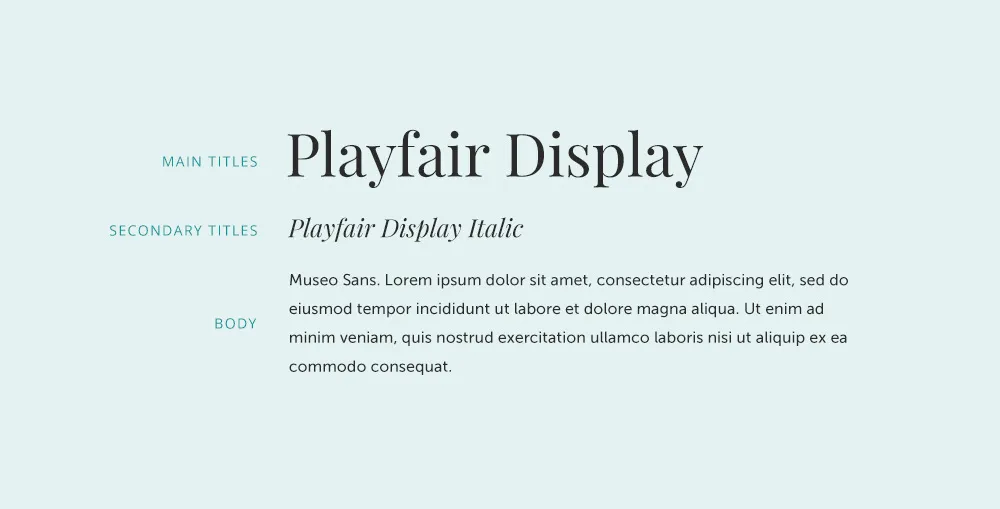 Playfair Display font pairing.