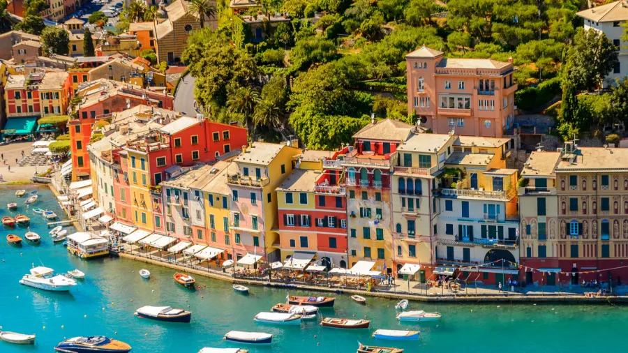 portofino italy  may 4 2016 aerial view of portofino