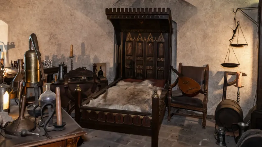 prague czech republic may 14 2024  large wooden bed