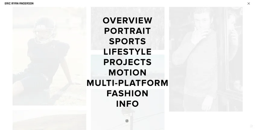 Commercial photography portfolio website example.