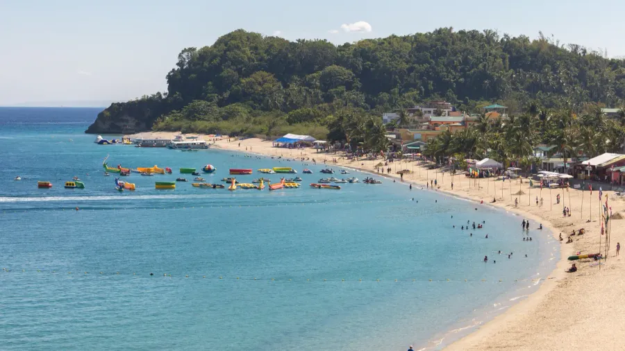 puerto galera philippines  april 4 2017 sea blue sky