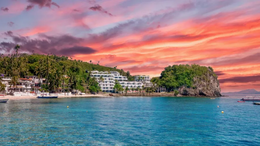 puerto galera philippines  june 4 2021 hotels and dive