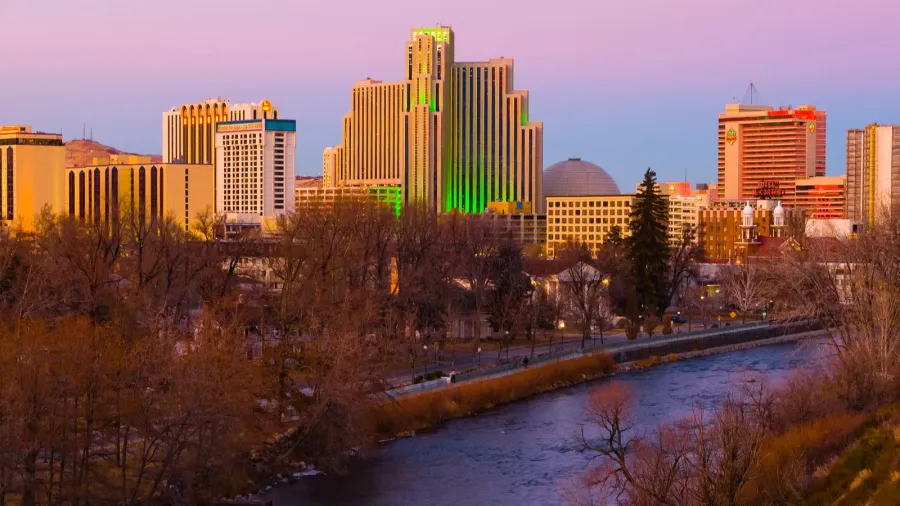 reno city at sunset