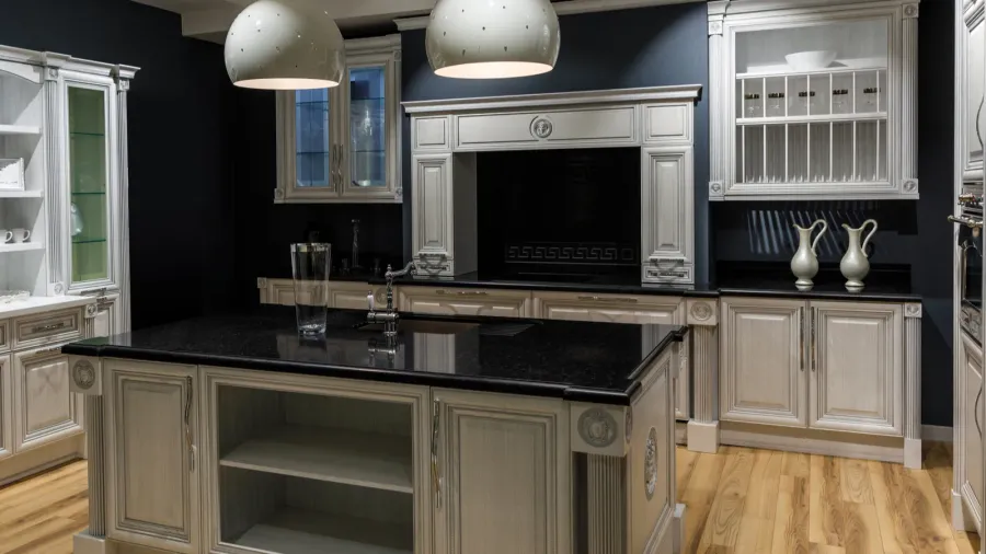 renovated kitchen interior in dark tones