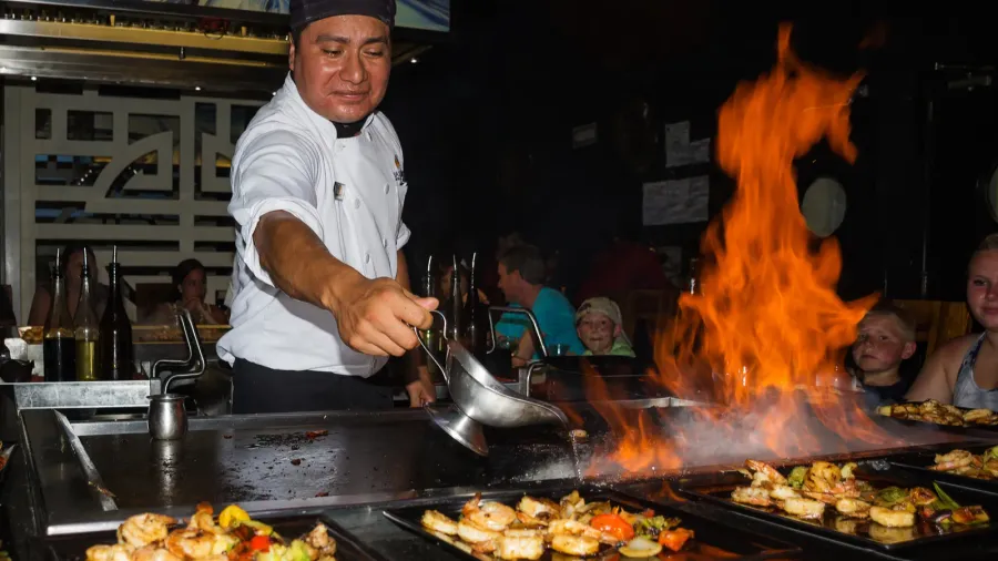 riviera maya mexico  may 23  a hibachi chef