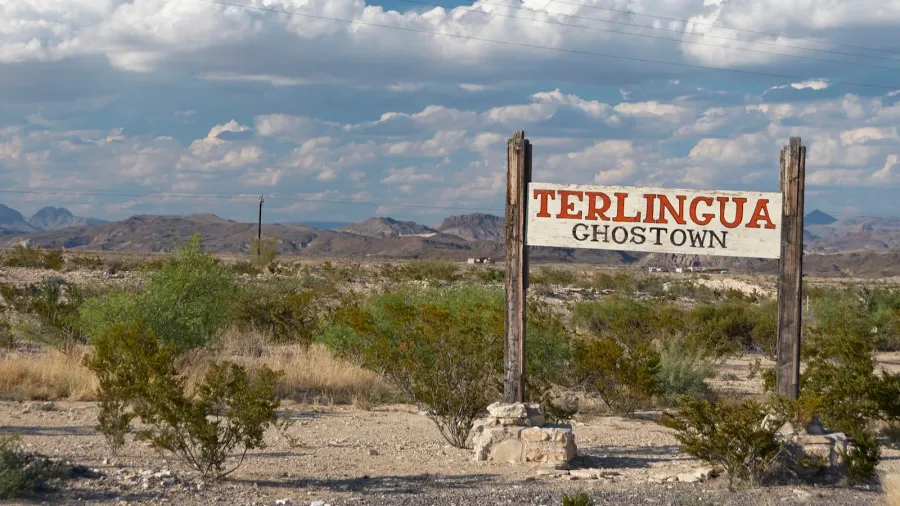 road sign of terlingua ghost town big bend national park