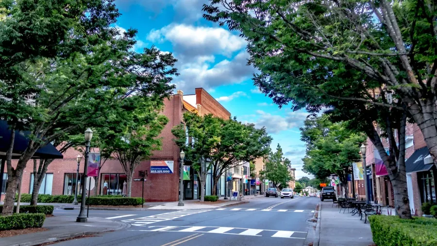 rock hill south carolina downtown in the morning