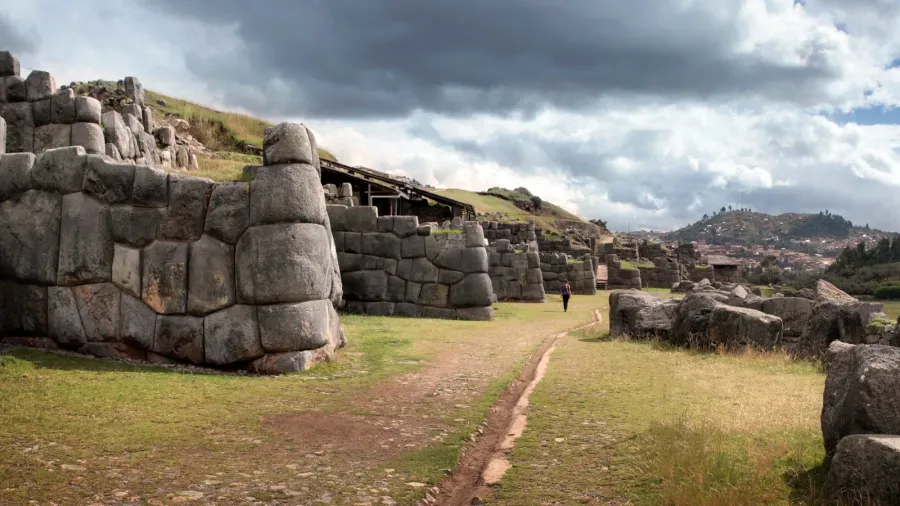 sacsayhuaman walls of inca ruins in the peruvian andes near
