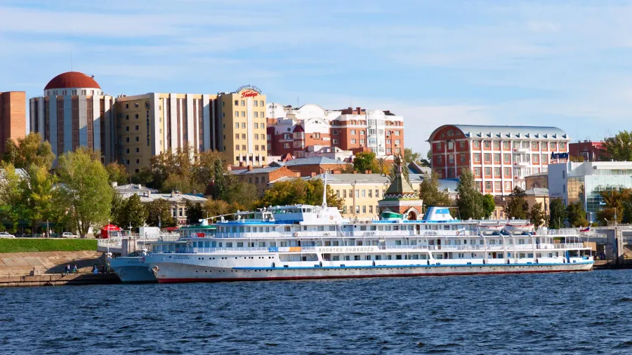 samara russia  september 15 river cruise passenger ships at