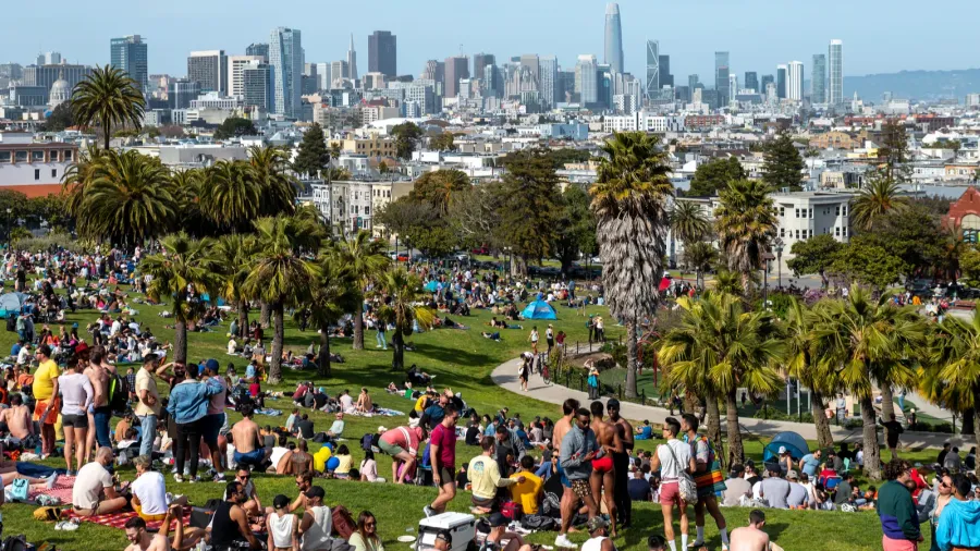 san francisco california  april 25 2023 people enjoying leisure