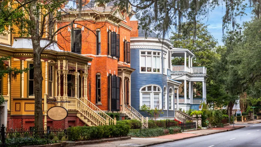 savannah georgia usa downtown historic views along whitaker street