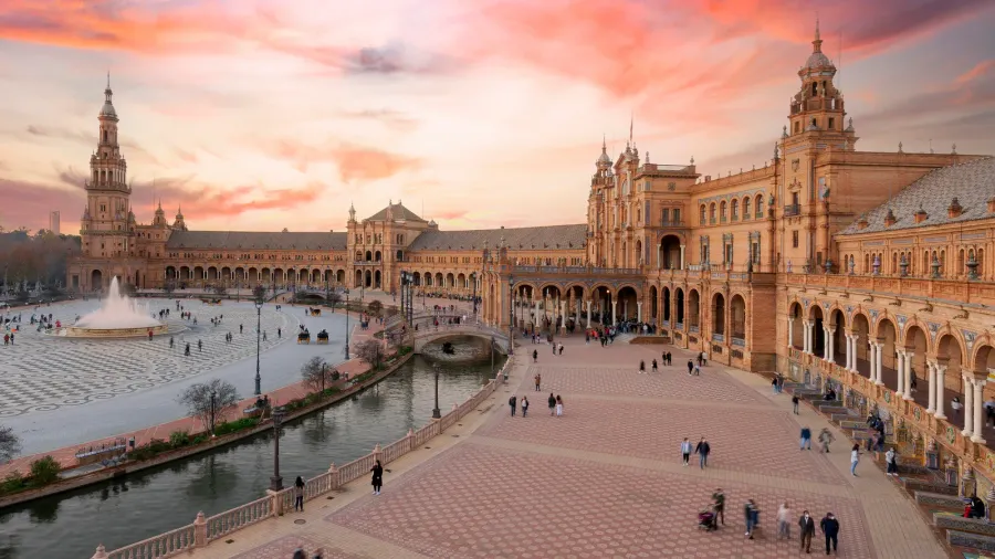scenic view of plaza de espana the plaza de espana
