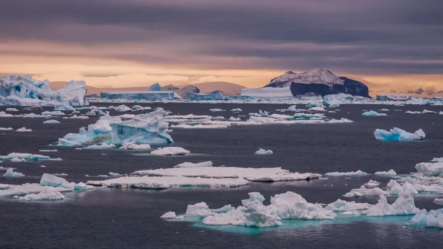 scenic view of wild frozen landscape antarctica
