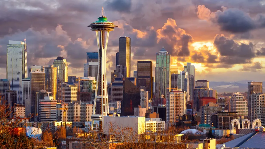 seattle at sunset