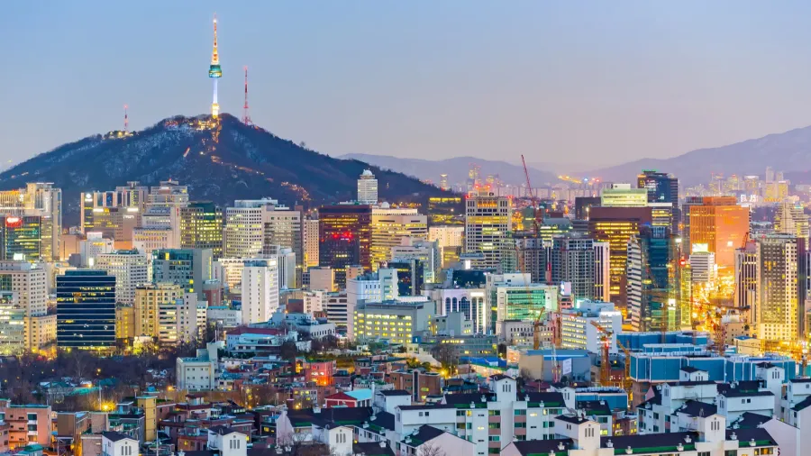 seoul cityscape at twilight in south korea