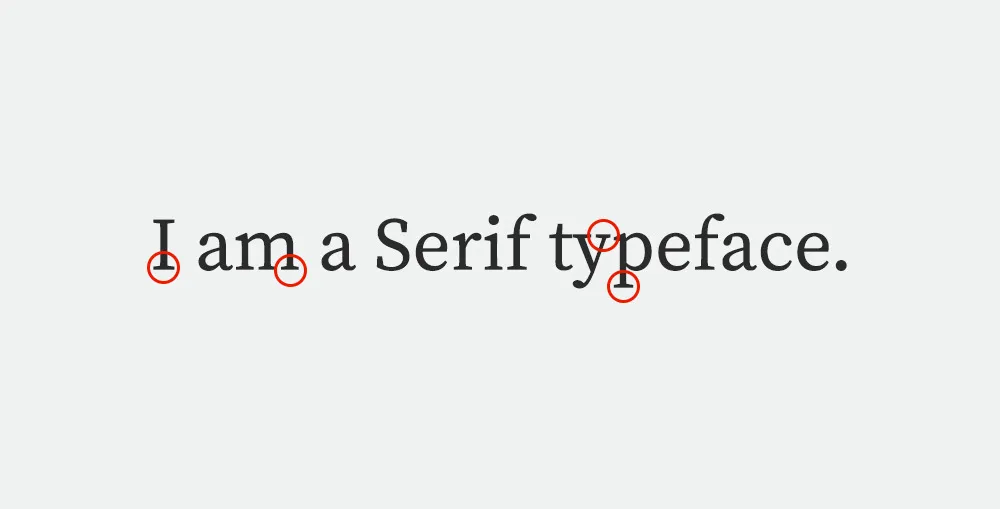 Visual example of a Serif typeface.
