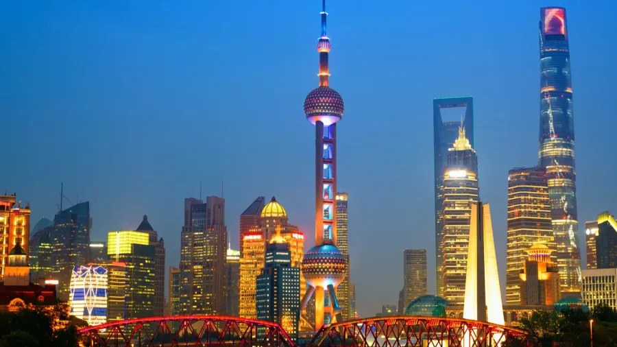 shanghai at dusk