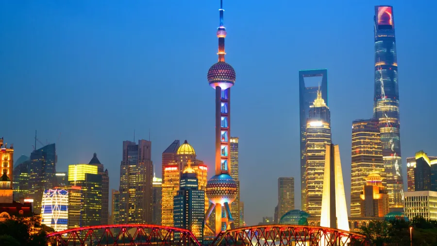 shanghai at dusk