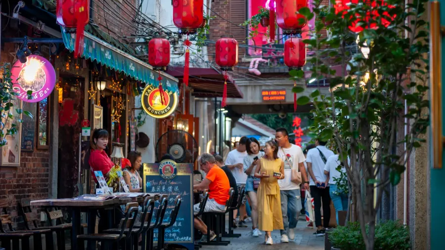 shanghai china  september 2019 tianzifang a popular tourist destination