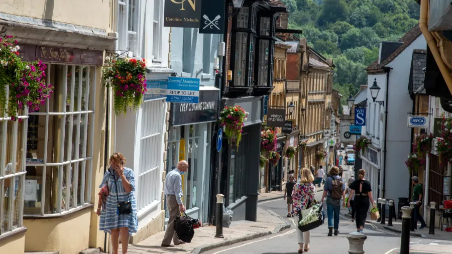 sherborne dorset england uk 2021 cheap street the main shopping