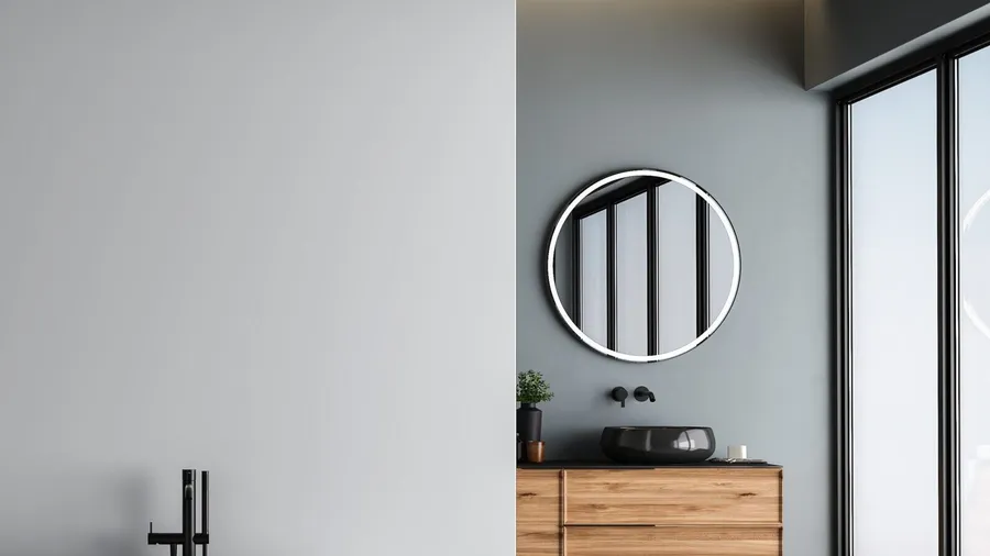 silver accent wall