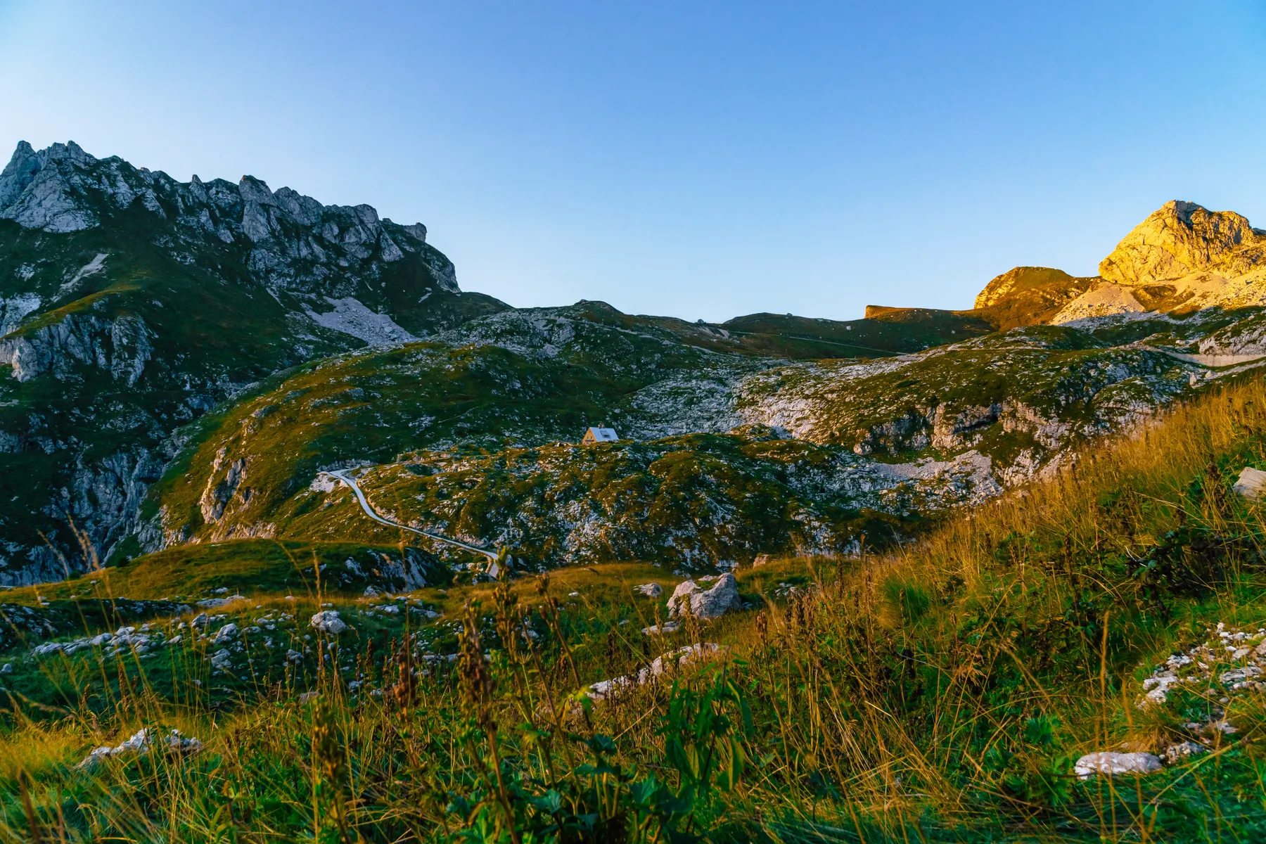 Julian Alps, on the border between Slovenia and Italy - September 10th 2024: The Julian Alps, a mountain range of the Southern Limestone Alps that stretch from northeastern Italy to Slovenia