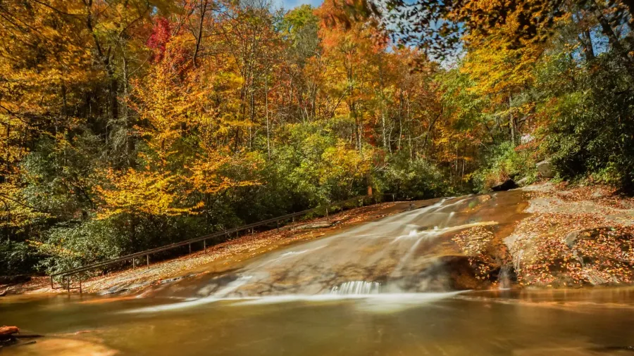 sliding rock falls in the appalachians of north carolina in