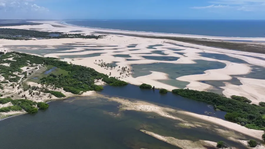 small sheets at tutoia in maranhao brazil nature landscape winding
