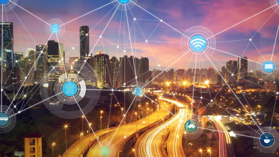 smart city and wireless communication concept